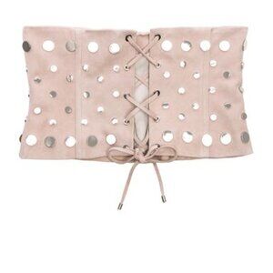 Understated Leather Ultimate for FWRD Studded Suede Lace-Up Corset Belt